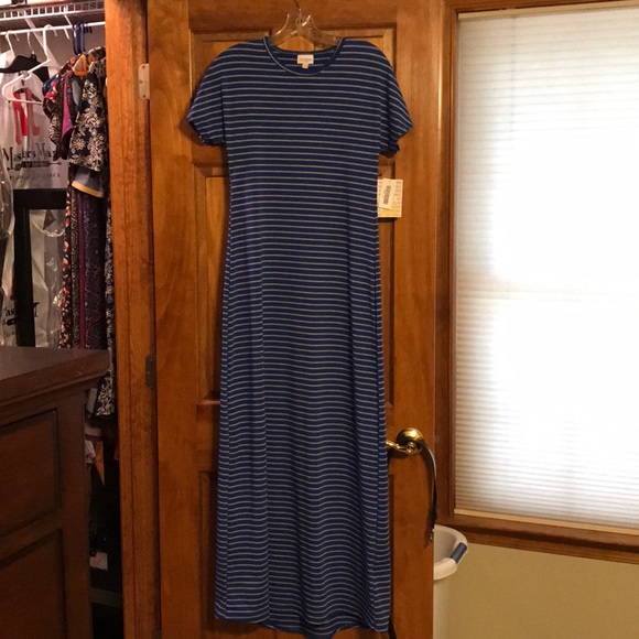 LuLaRoe Dresses & Skirts - LulaRoe XXS Blue and Gray Striped Maria